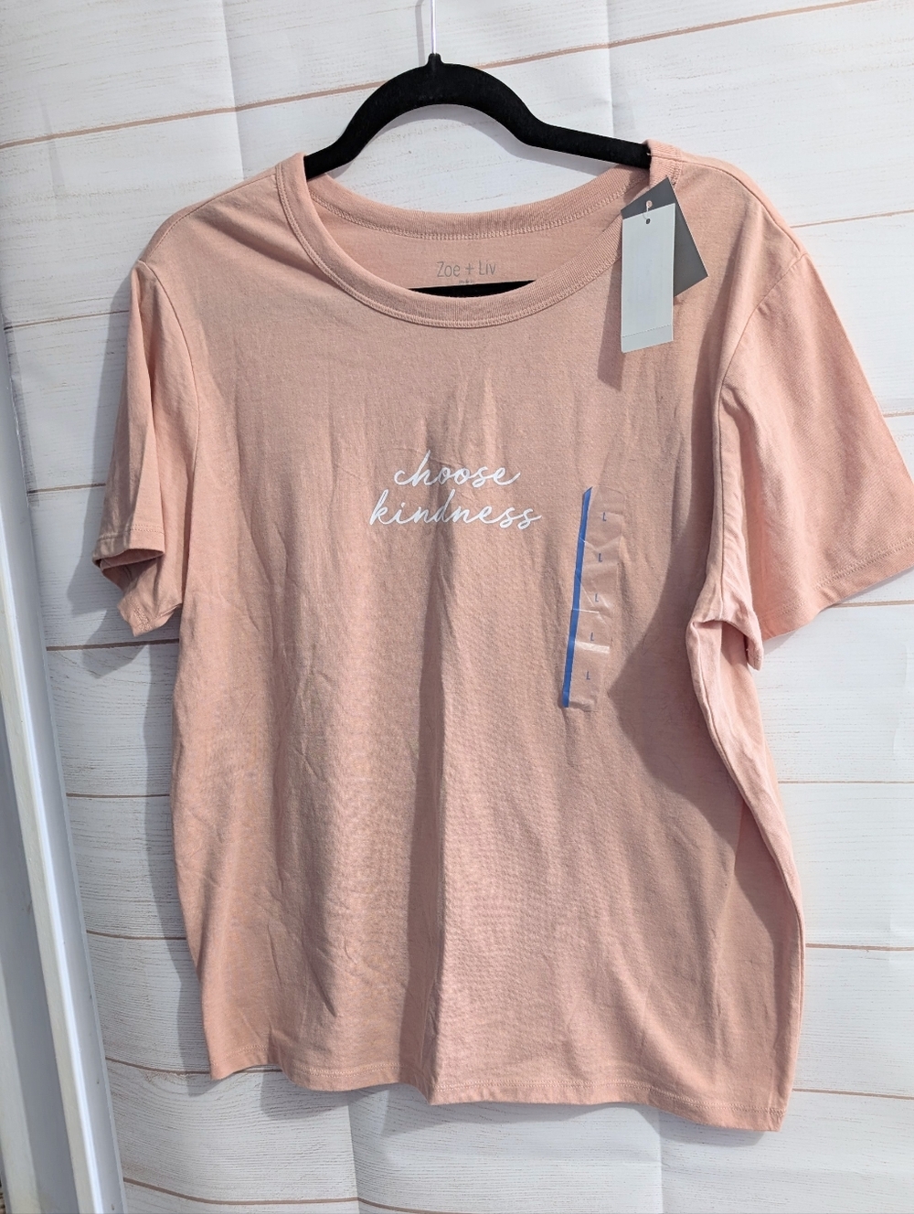 Zoe + Liv Peach 🍑 Lightweight Graphic  Crewneck Tee Size Large